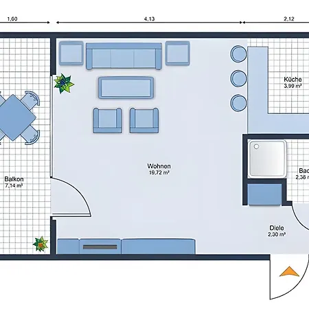 1-raum-ferienwohnung Im 4 Og Apartment *